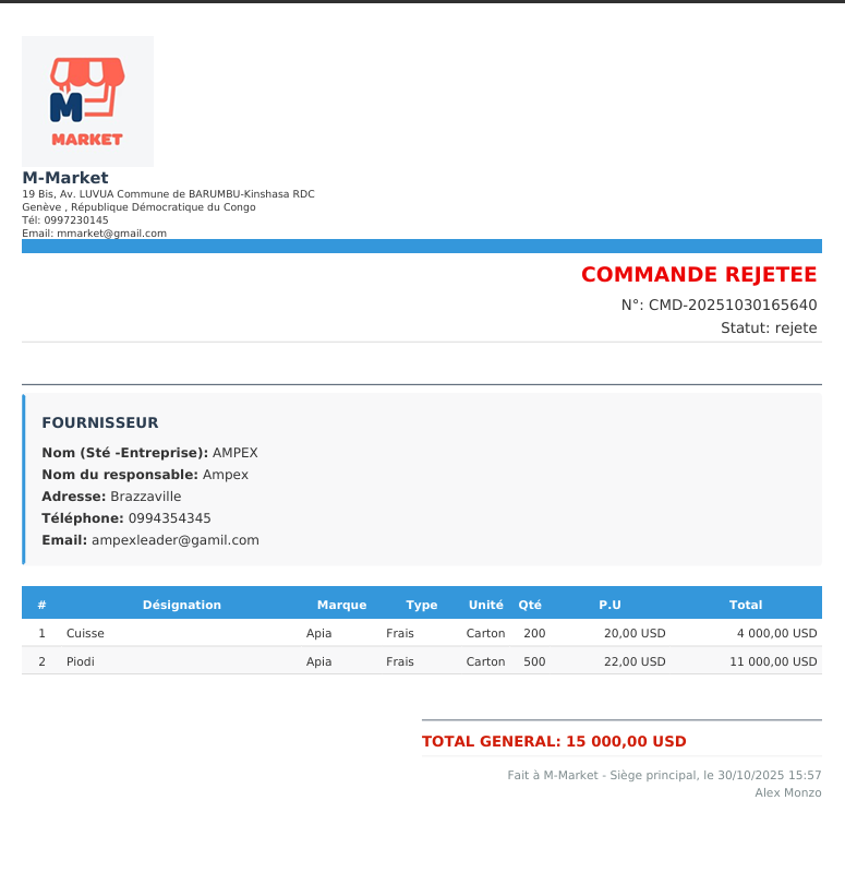 Découvrez les bons de Commande rejetés générés par l'ePME System